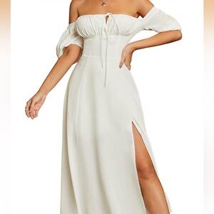 Off-Shoulder White Dress